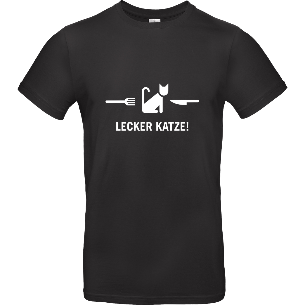 None Lecker Katze T-Shirt B&C EXACT 190 - Black