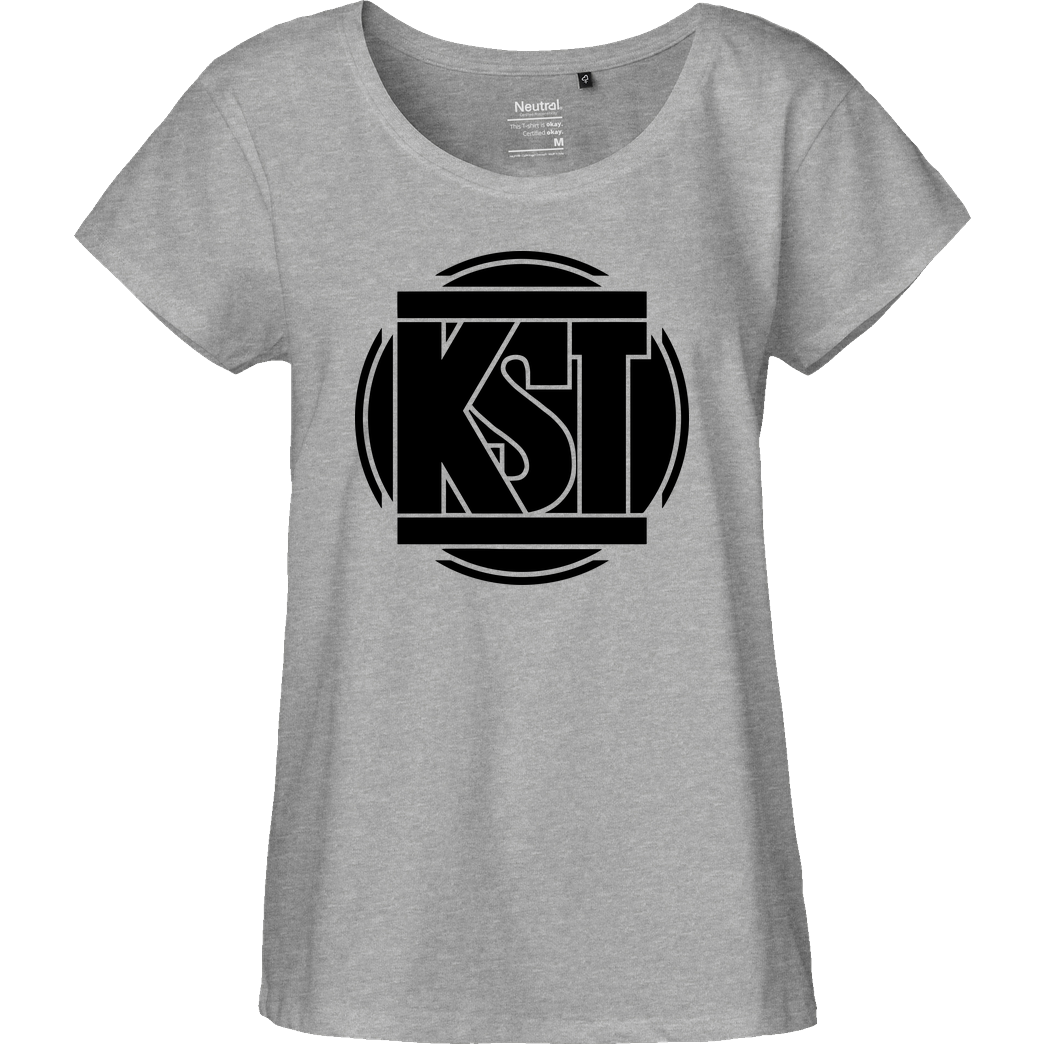 KsTBeats KsTBeats - Simple Logo T-Shirt Fairtrade Loose Fit Girlie - heather grey