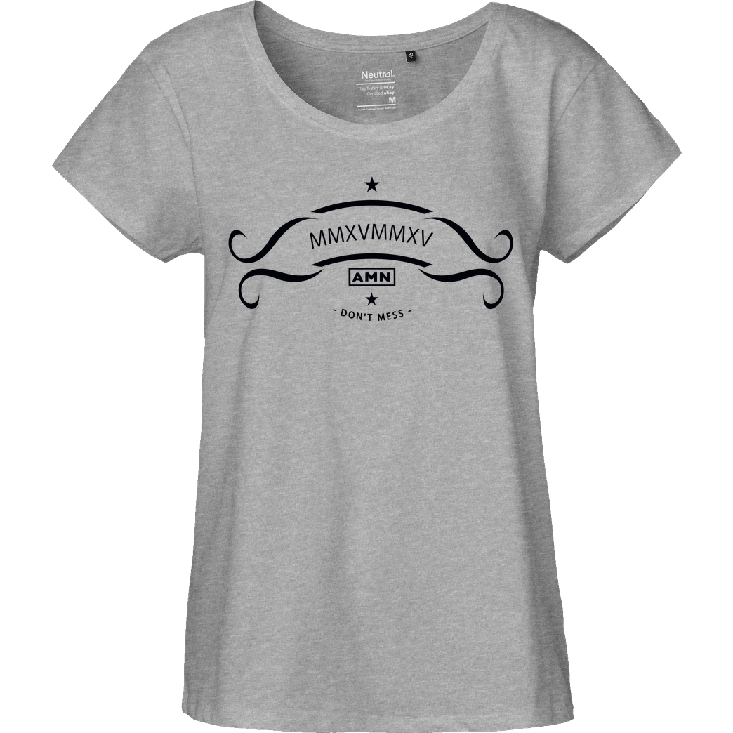 AMN-Shirts.com AMN-Shirts - Don't mess T-Shirt Fairtrade Loose Fit Girlie - heather grey