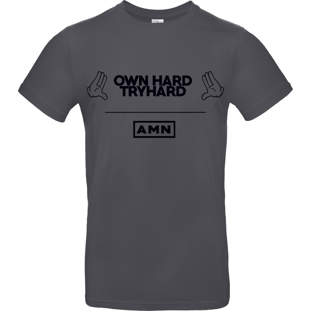 AMN-Shirts.com AMN-Shirts - Own Hard T-Shirt B&C EXACT 190 - Dark Grey