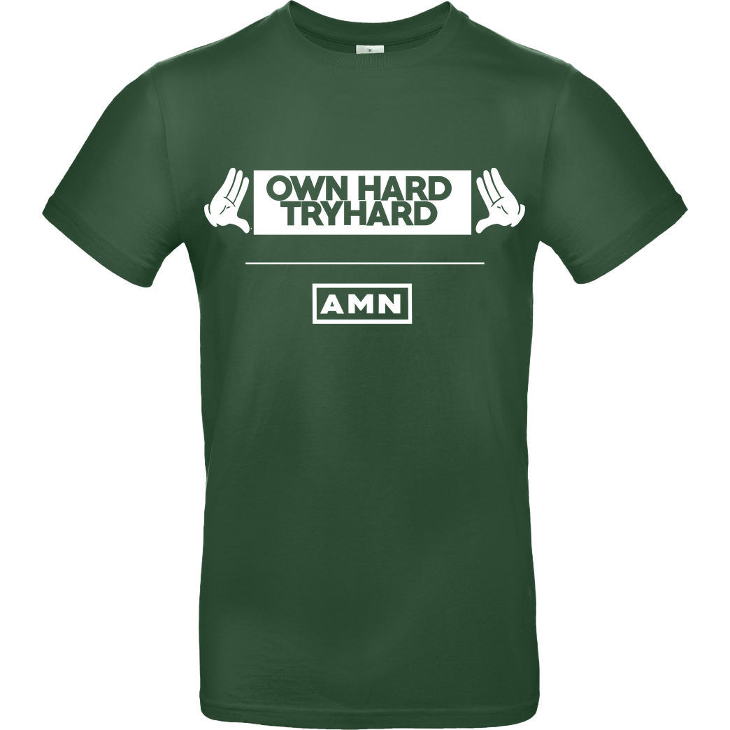 AMN-Shirts.com AMN-Shirts - Own Hard T-Shirt B&C EXACT 190 - Flaschengrün
