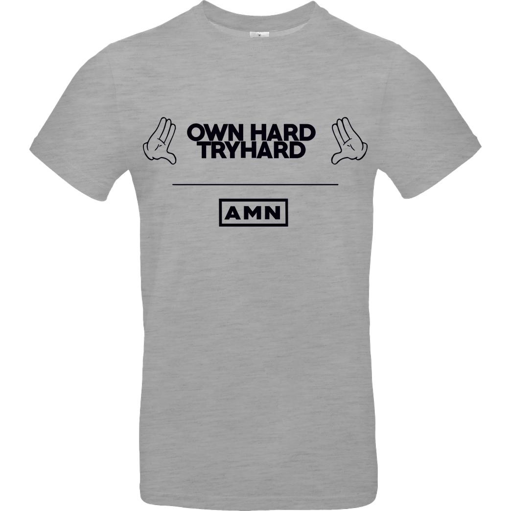 AMN-Shirts.com AMN-Shirts - Own Hard T-Shirt B&C EXACT 190 - heather grey