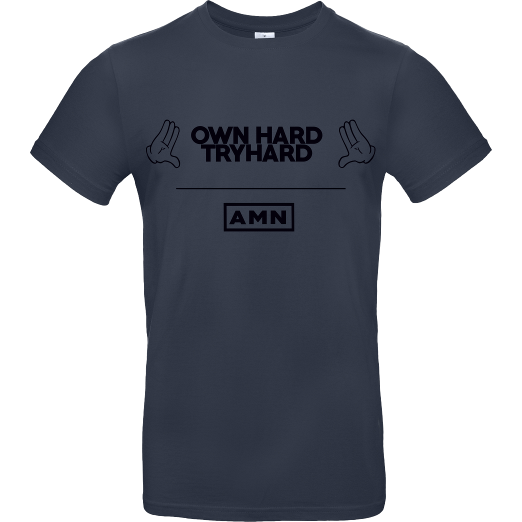 AMN-Shirts.com AMN-Shirts - Own Hard T-Shirt B&C EXACT 190 - Navy