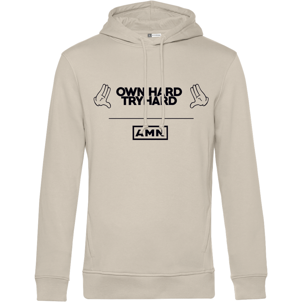 AMN-Shirts.com AMN-Shirts - Own Hard Sweatshirt B&C HOODED INSPIRE - Cremeweiß