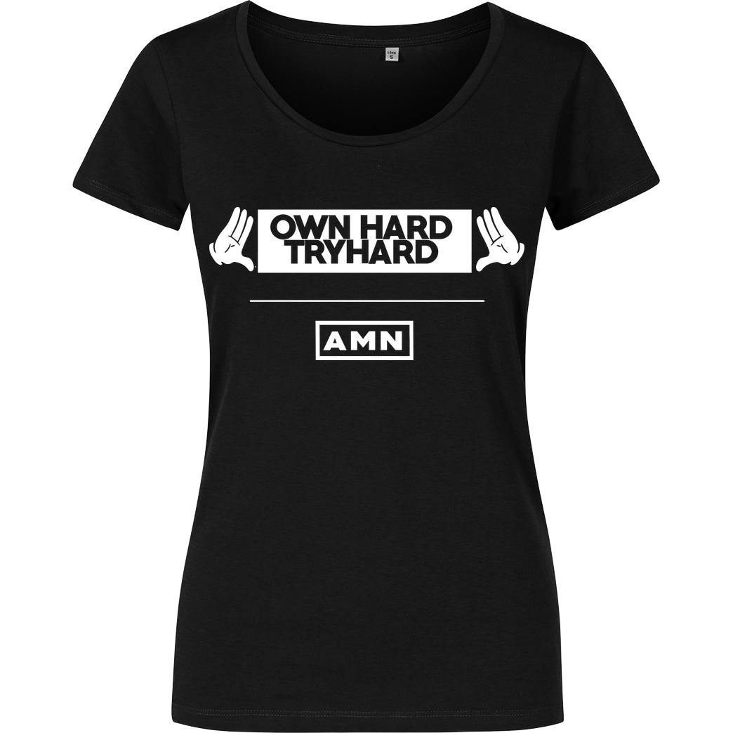 AMN-Shirts.com AMN-Shirts - Own Hard T-Shirt Damenshirt schwarz