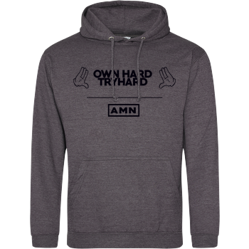 AMN-Shirts - Own Hard JH Hoodie - Dark heather grey