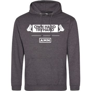 AMN-Shirts - Own Hard JH Hoodie - Dark heather grey
