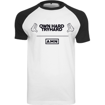 AMN-Shirts - Own Hard Raglan-Shirt weiß