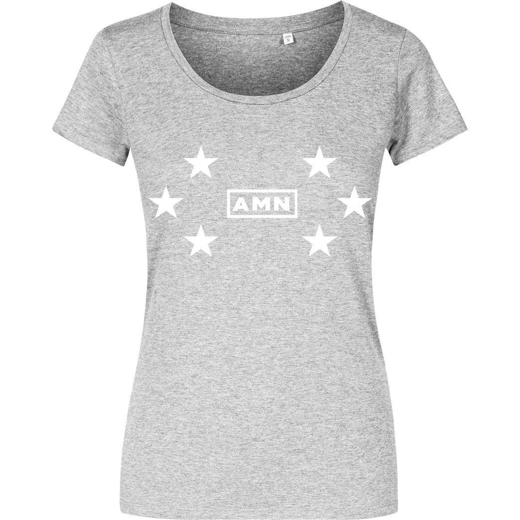 AMN-Shirts.com AMN-Shirts - Stars T-Shirt Damenshirt heather grey