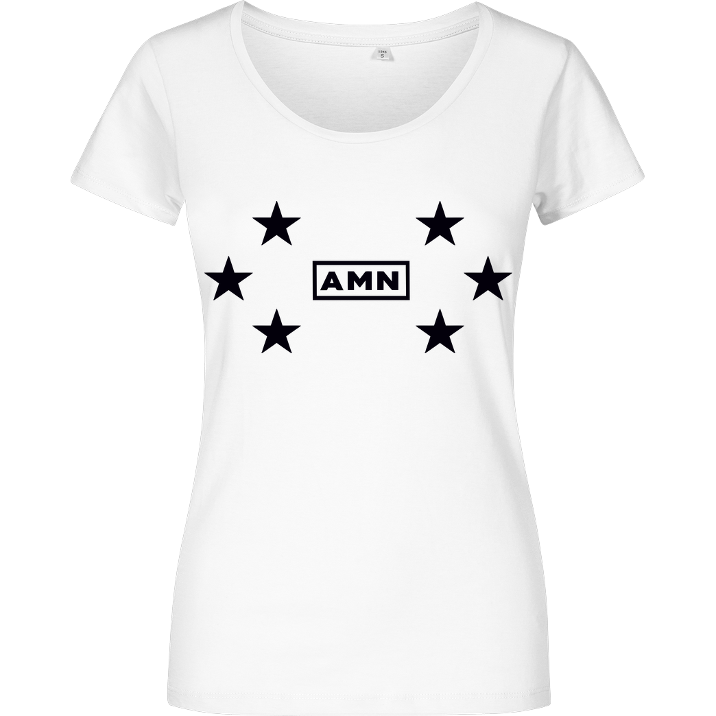 AMN-Shirts.com AMN-Shirts - Stars T-Shirt Damenshirt weiss