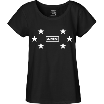 AMN-Shirts - Stars Fairtrade Loose Fit Girlie - schwarz