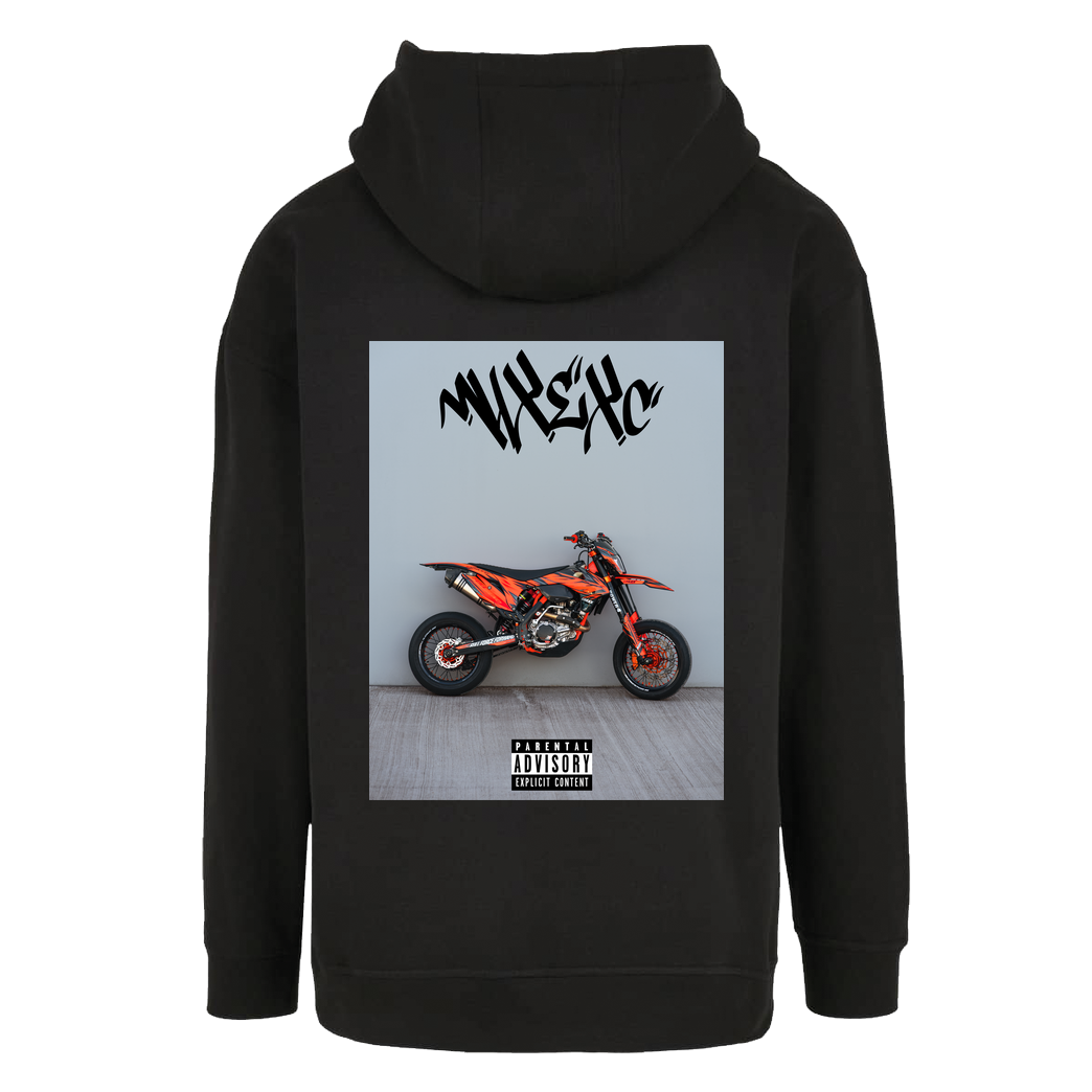 m4x_exc Back Bike Print - Colour - Logo Front Sweatshirt Oversize Hoodie