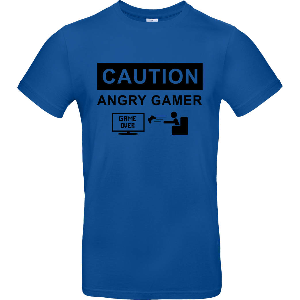 bjin94 Caution! Angry Gamer T-Shirt B&C EXACT 190 - Royal