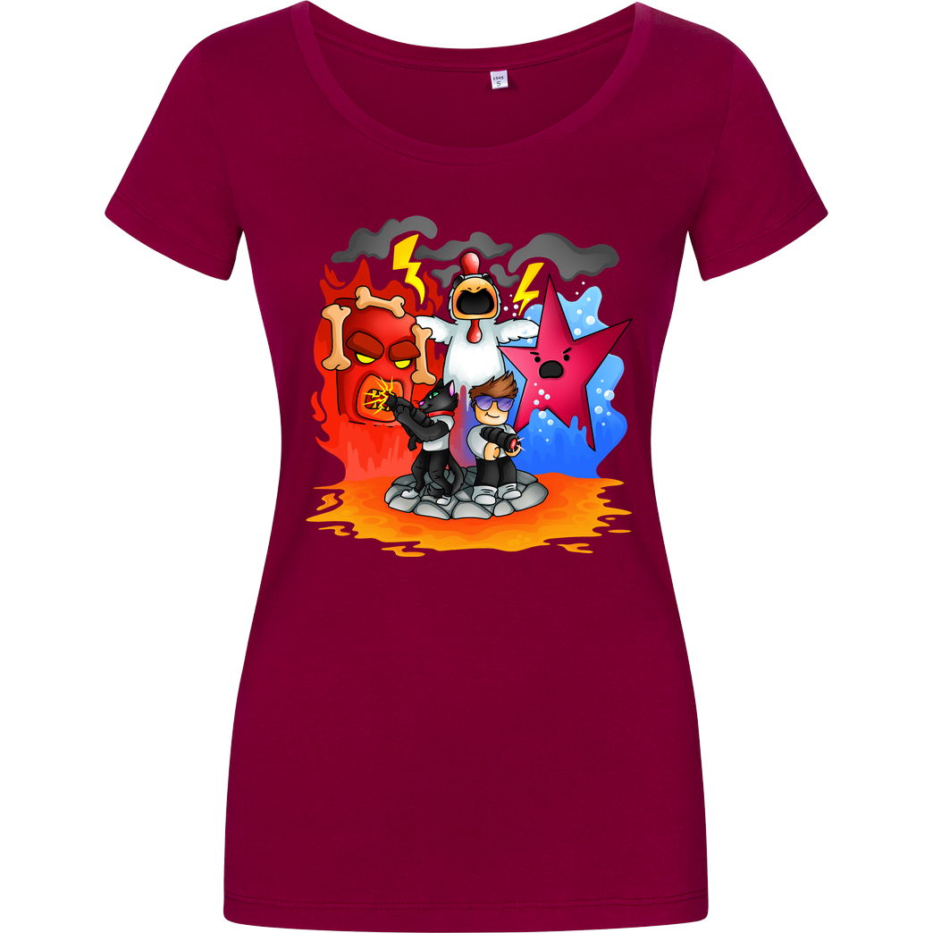 CPat CPat - Boss Kampf T-Shirt Damenshirt berry