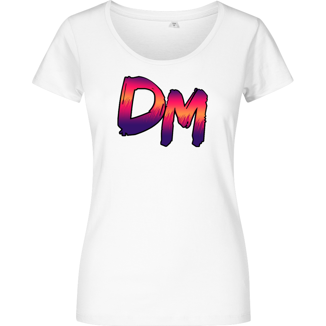 Dennome Dennome Logo DM Rand dunkel T-Shirt Damenshirt weiss