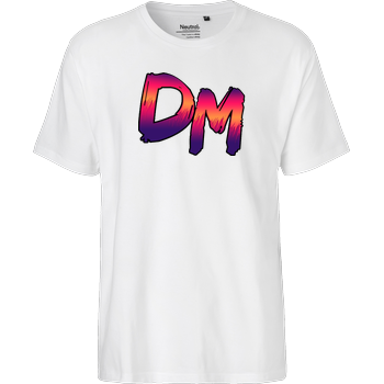 Dennome Logo DM Rand dunkel Fairtrade T-Shirt - weiß