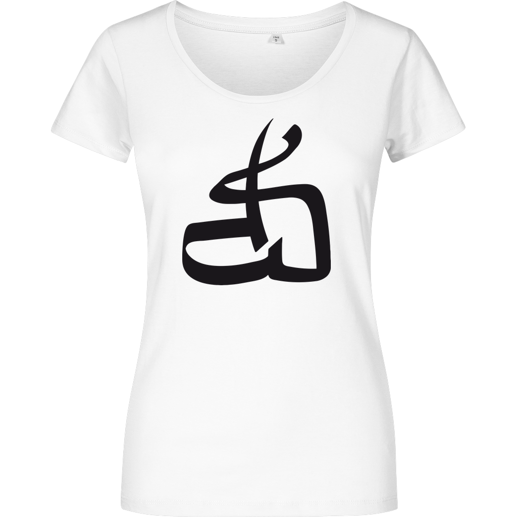 DerSorbus DerSorbus - Kalligraphie Logo T-Shirt Damenshirt weiss
