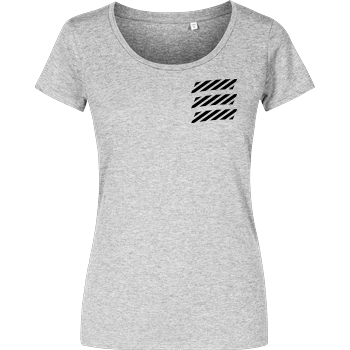 Echtso - Striped Logo Damenshirt heather grey