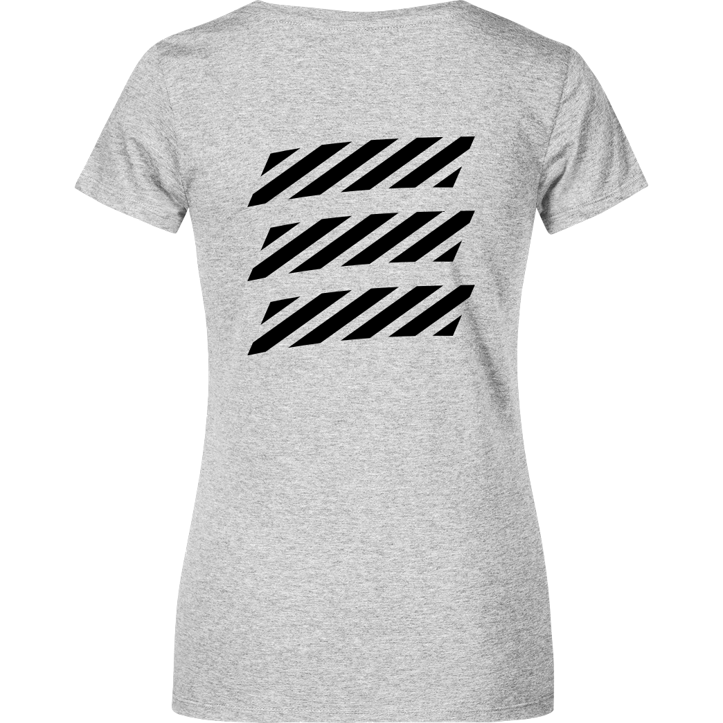 Echtso Echtso - Striped Logo T-Shirt Damenshirt heather grey