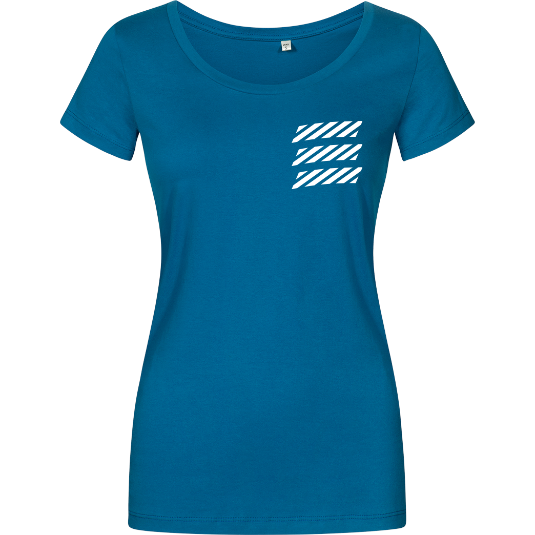 Echtso Echtso - Striped Logo T-Shirt Damenshirt petrol