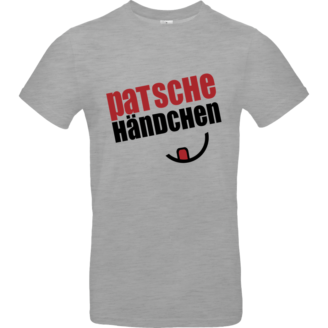 Ehrliches Essen Ehrliches Essen - Patschehändchen schwarz T-Shirt B&C EXACT 190 - heather grey