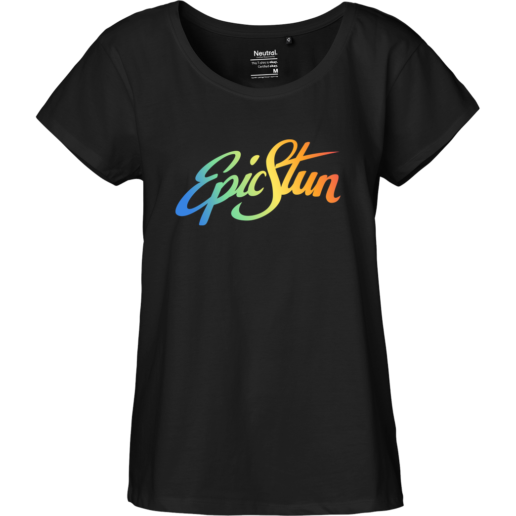 EpicStun EpicStun - Color Logo T-Shirt Fairtrade Loose Fit Girlie - schwarz