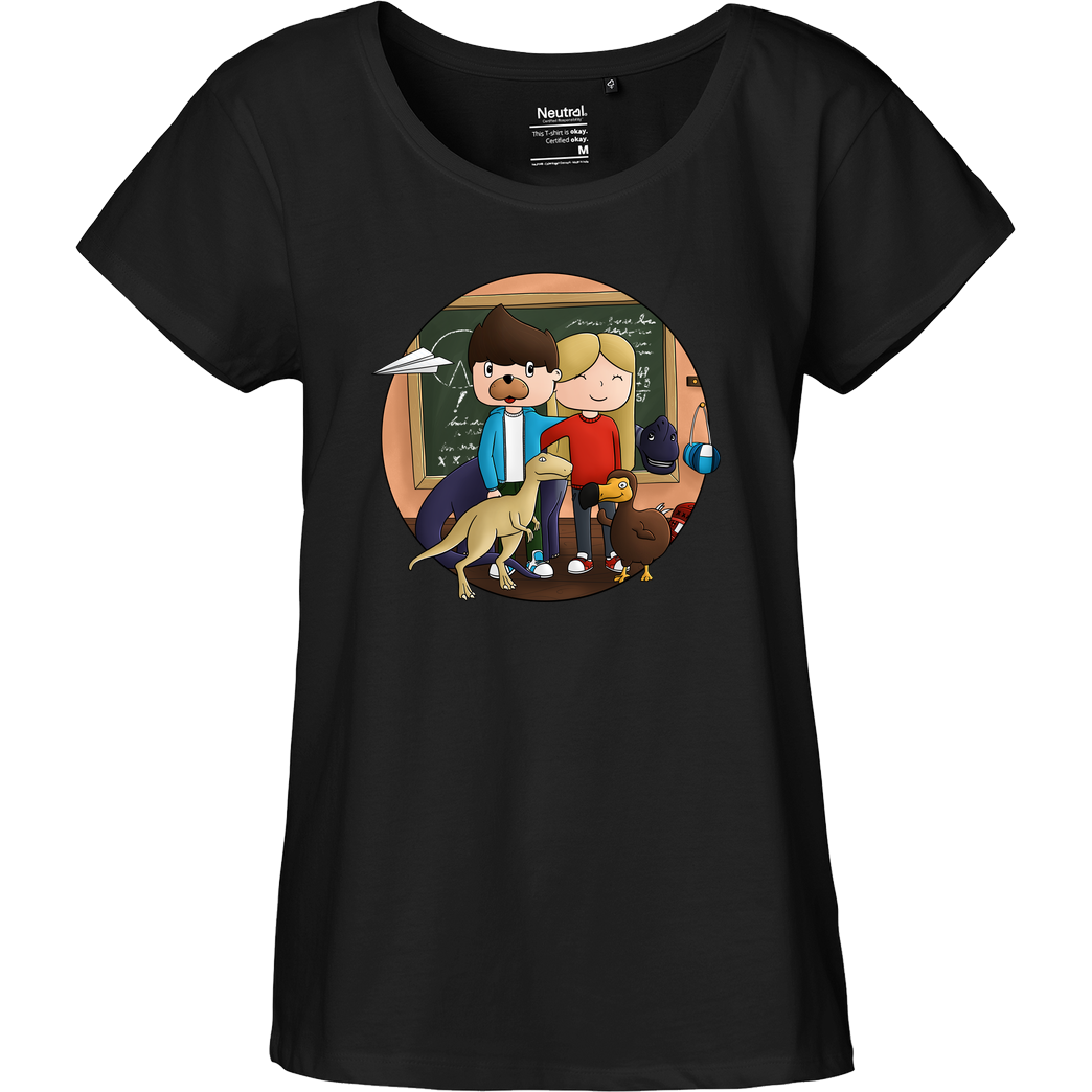 EpicStun EpicStun - Dino T-Shirt Fairtrade Loose Fit Girlie - schwarz
