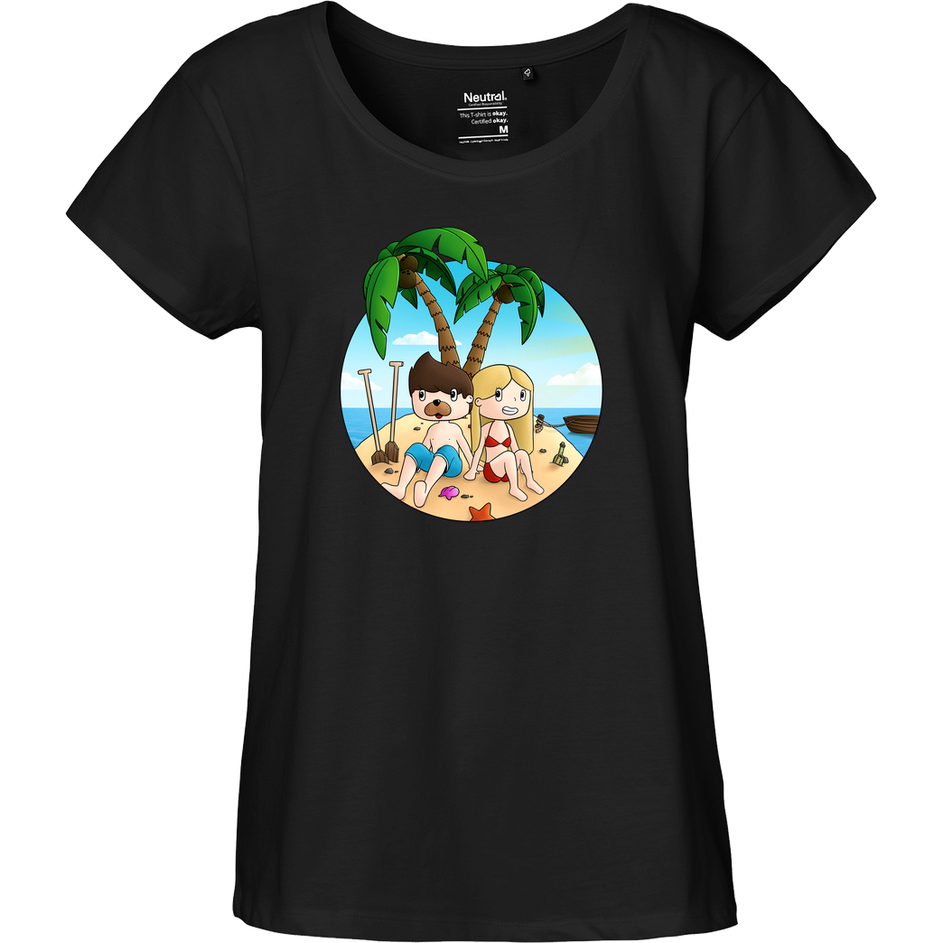 EpicStun EpicStun - Insel T-Shirt Fairtrade Loose Fit Girlie - schwarz