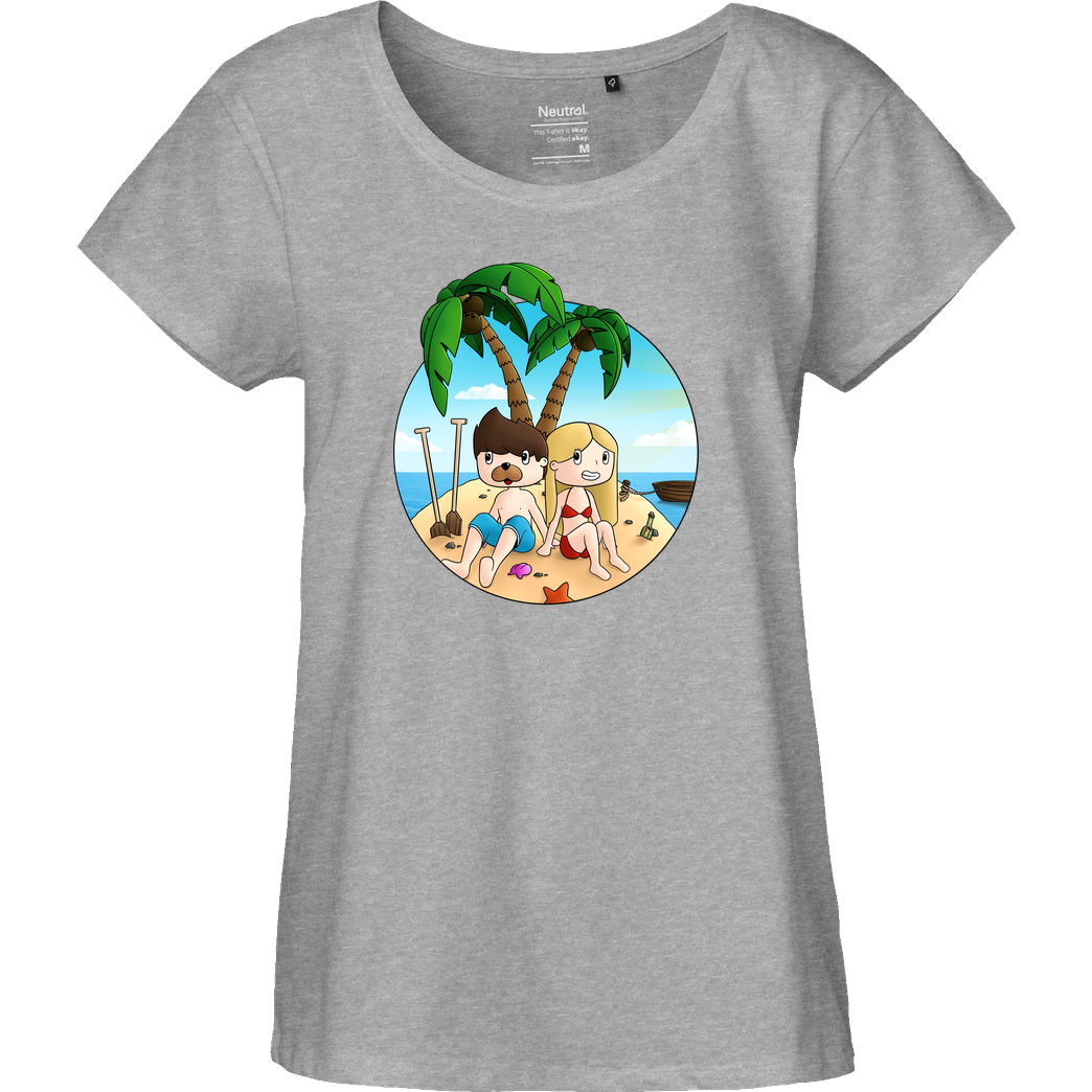 EpicStun EpicStun - Insel T-Shirt Fairtrade Loose Fit Girlie - heather grey