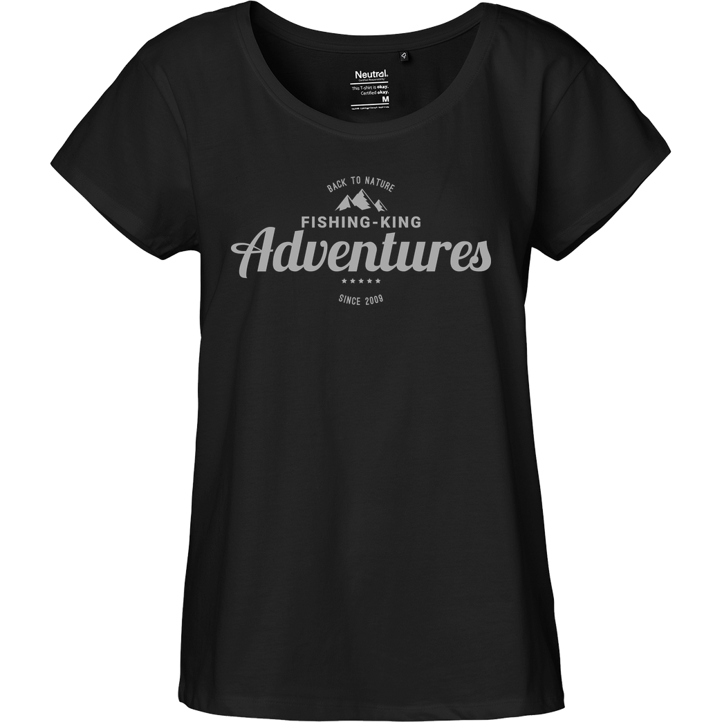 Fishing-King Fishing-King - Adventures 01 T-Shirt Fairtrade Loose Fit Girlie - schwarz