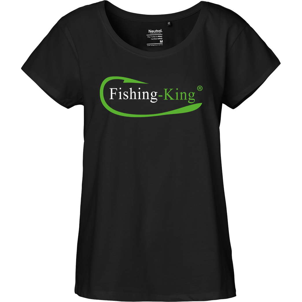 Fishing-King Fishing-King - Logo T-Shirt Fairtrade Loose Fit Girlie - schwarz