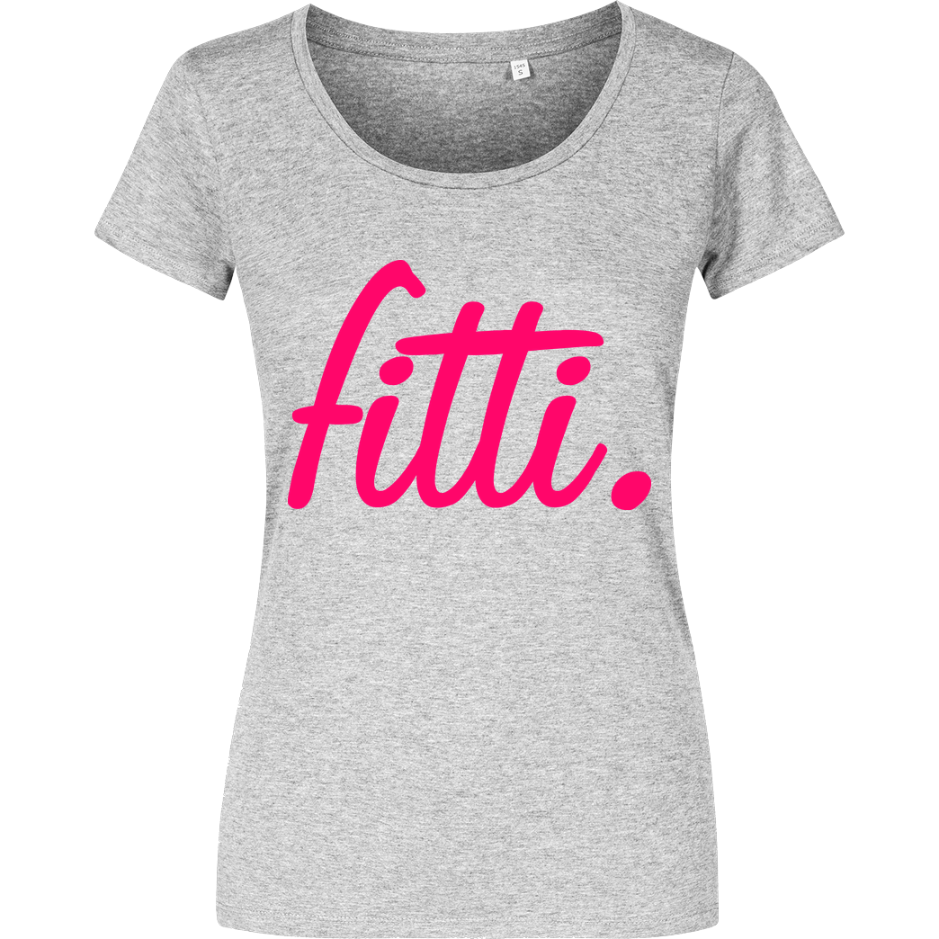 Fittihollywood FittiHollywood - fitti. pink T-Shirt Damenshirt heather grey