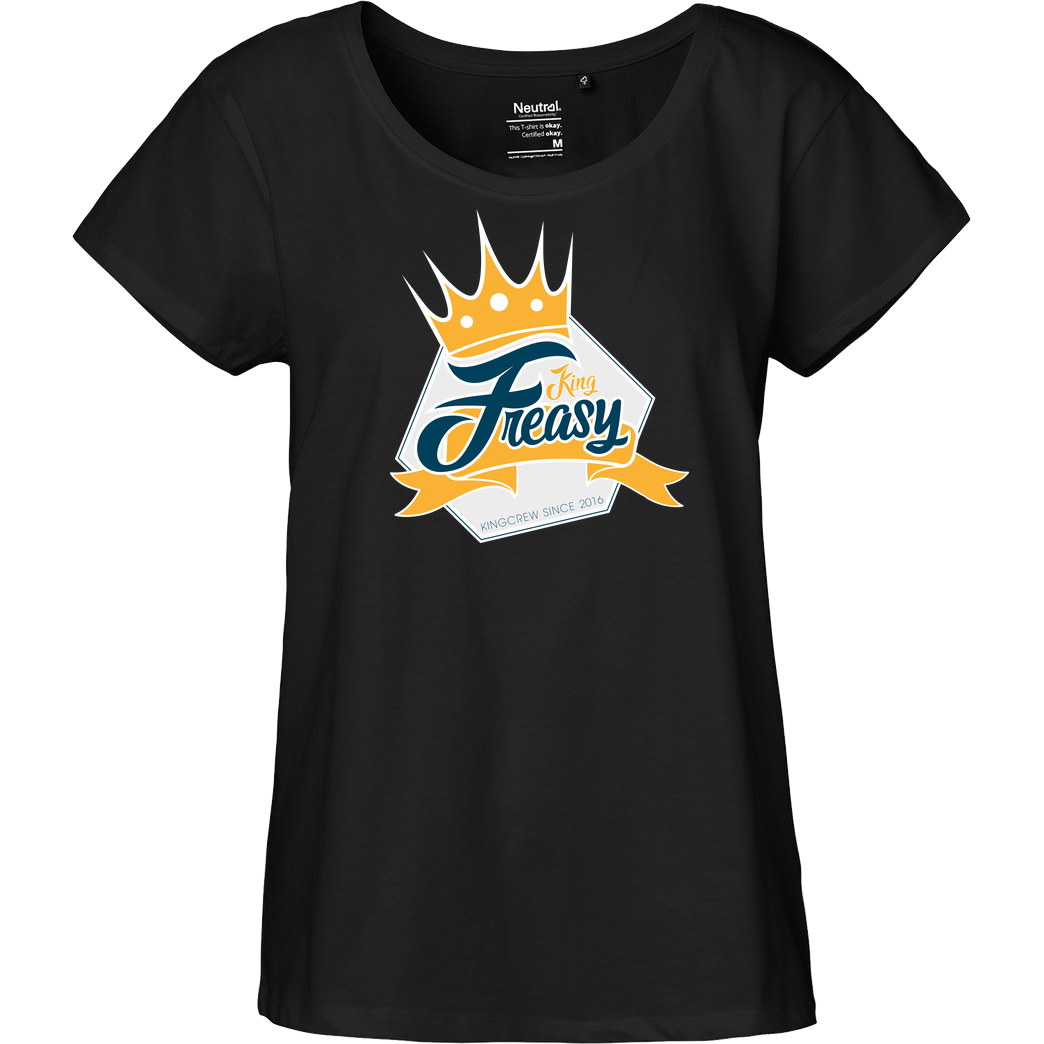 Freasy Freasy - King T-Shirt Fairtrade Loose Fit Girlie - schwarz
