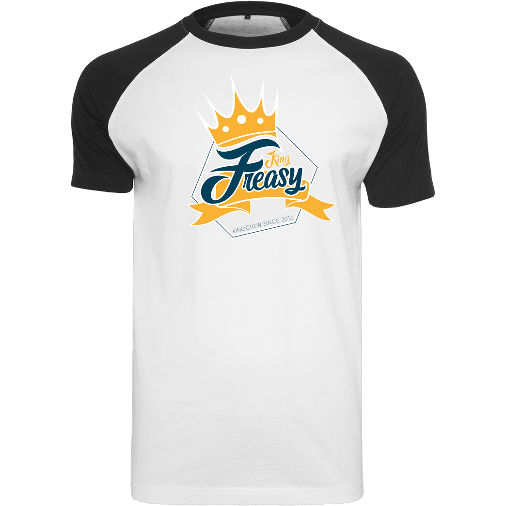 Freasy Freasy - King T-Shirt Raglan-Shirt weiß
