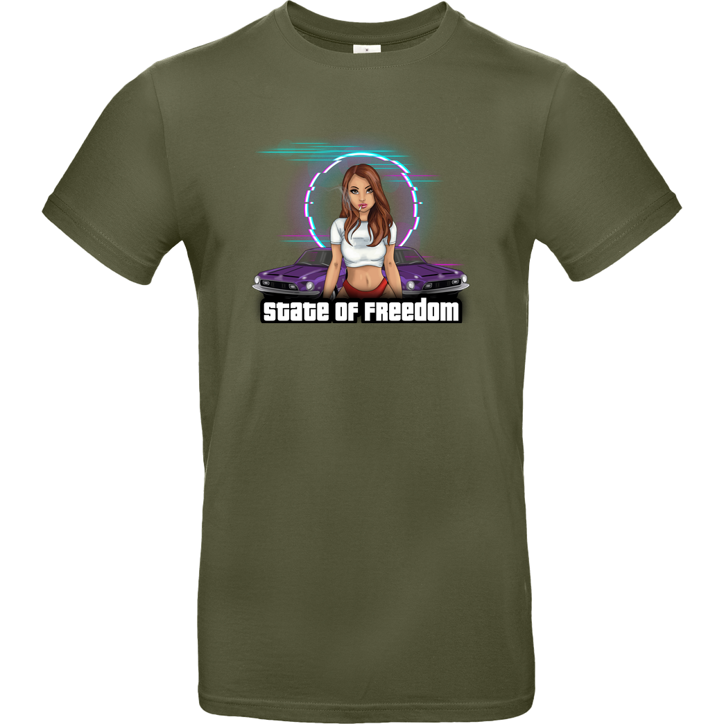 Freasy Freasy - State of Freedom T-Shirt B&C EXACT 190 - Khaki