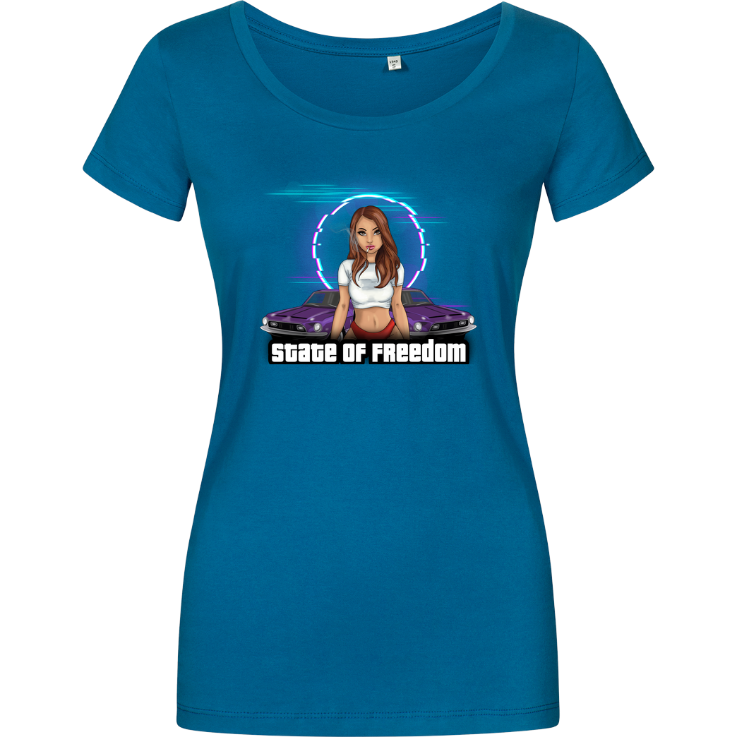 Freasy Freasy - State of Freedom T-Shirt Damenshirt petrol