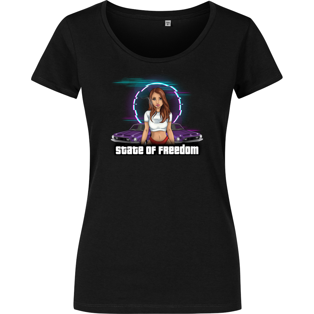 Freasy Freasy - State of Freedom T-Shirt Damenshirt schwarz