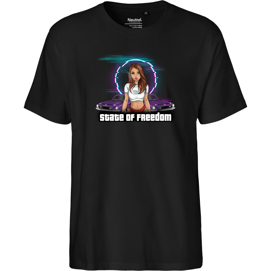 Freasy Freasy - State of Freedom T-Shirt Fairtrade T-Shirt - schwarz