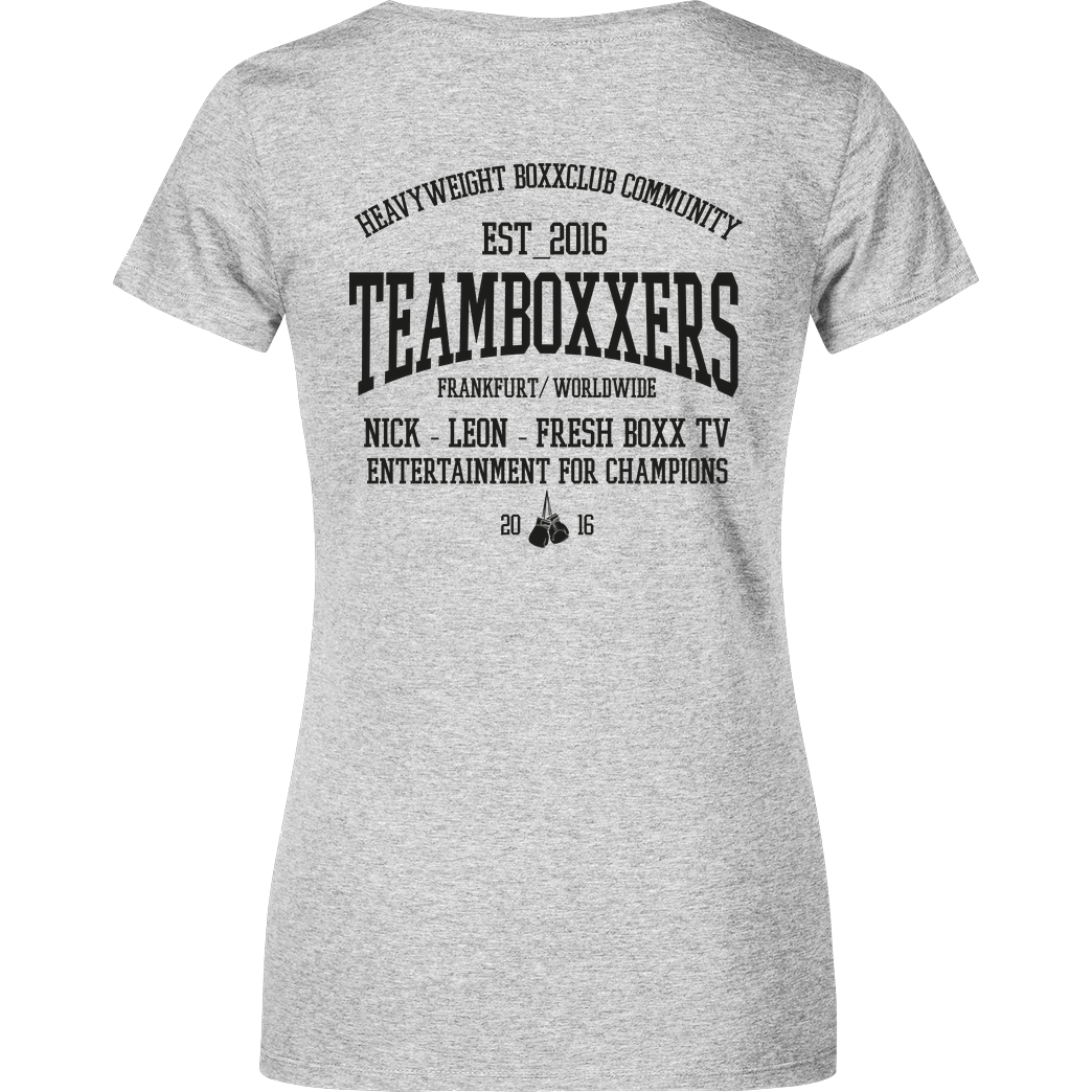 FRESHBOXXTV Fresh Boxx TV - Teamboxxers T-Shirt Damenshirt heather grey