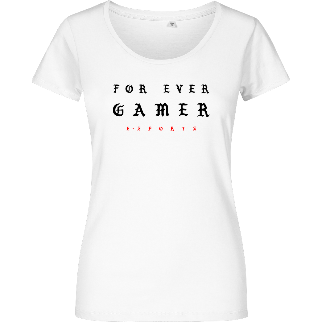 None Geezy - For Ever Gamer T-Shirt Damenshirt weiss