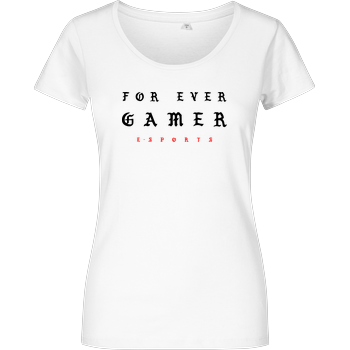 Geezy - For Ever Gamer Damenshirt weiss