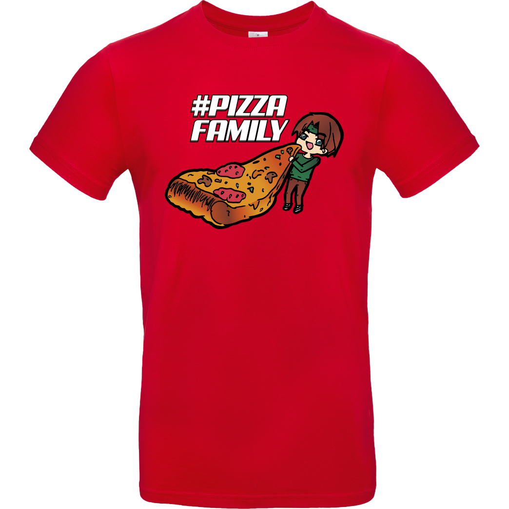 GNSG GNSG - Pizza Family T-Shirt B&C EXACT 190 - Rot