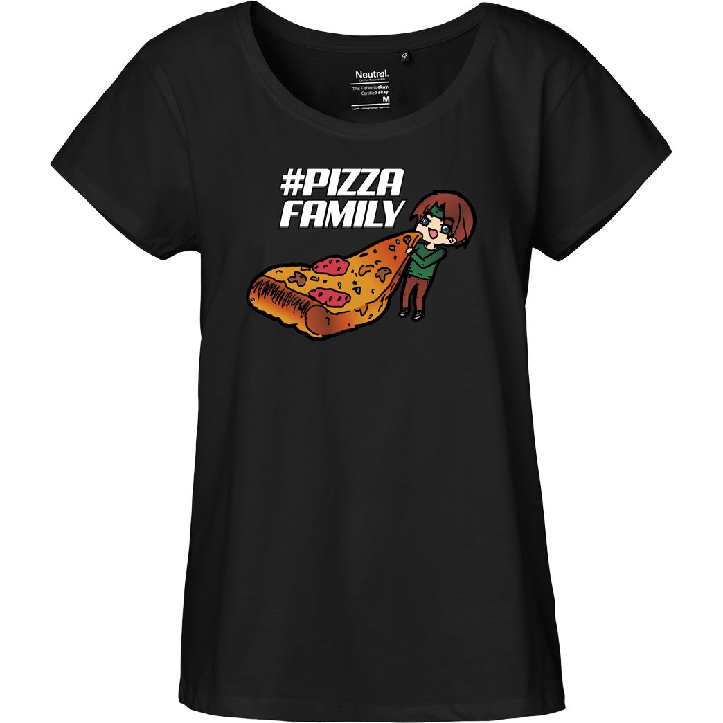 GNSG GNSG - Pizza Family T-Shirt Fairtrade Loose Fit Girlie - schwarz