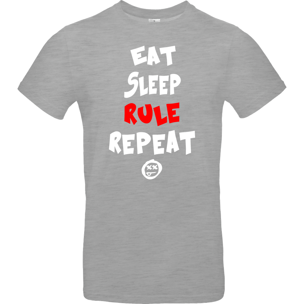 hallodri Hallodri - Eat Sleep Rule Repeat T-Shirt B&C EXACT 190 - heather grey