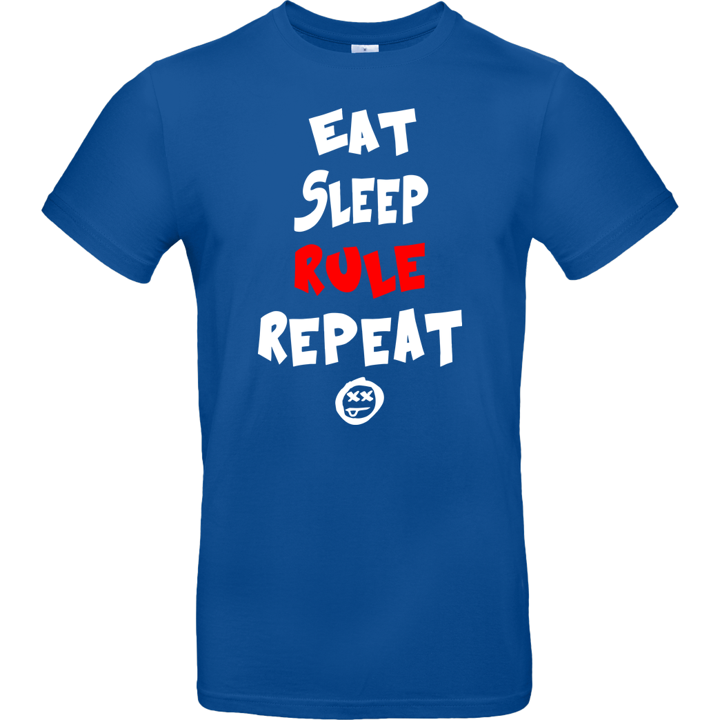 hallodri Hallodri - Eat Sleep Rule Repeat T-Shirt B&C EXACT 190 - Royal