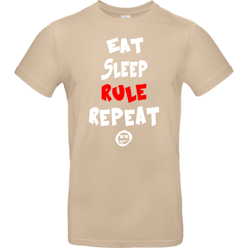 hallodri Hallodri - Eat Sleep Rule Repeat T-Shirt B&C EXACT 190 - Sand