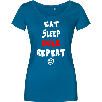 Hallodri - Eat Sleep Rule Repeat Damenshirt petrol