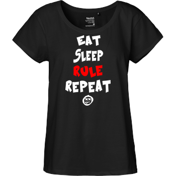 Hallodri - Eat Sleep Rule Repeat Fairtrade Loose Fit Girlie - schwarz