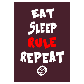 Hallodri - Eat Sleep Rule Repeat Kunstdruck bordeaux