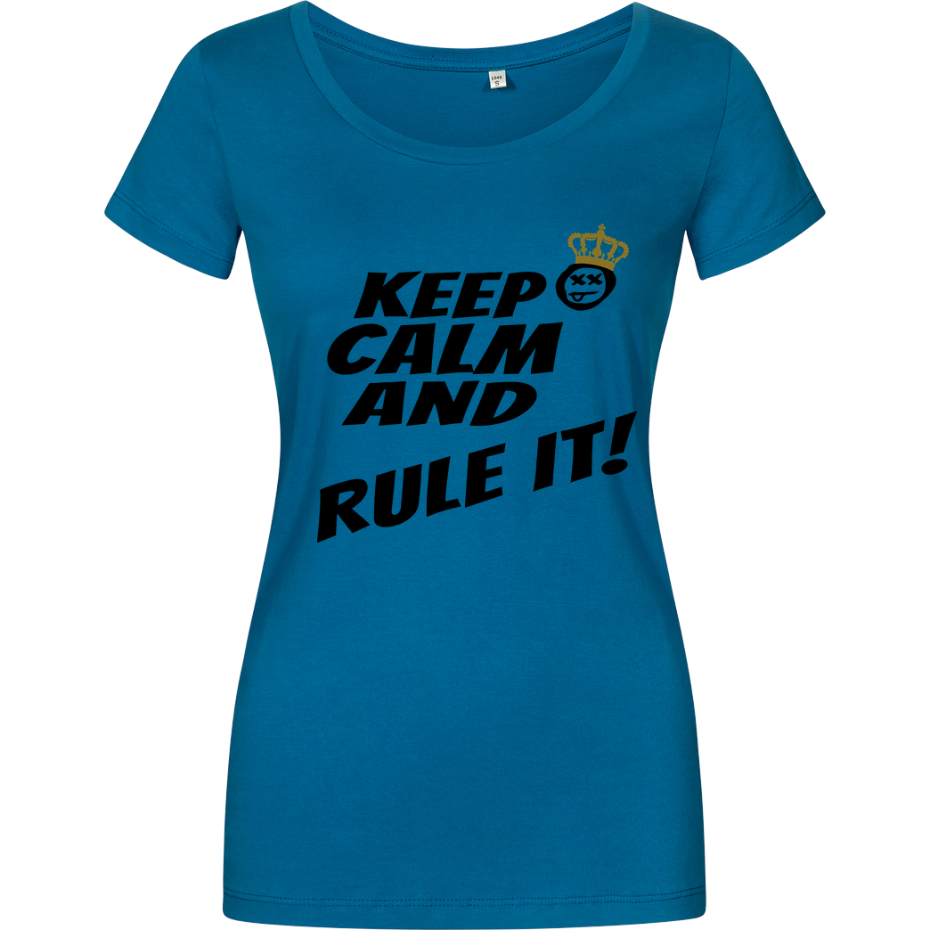 hallodri Hallodri - Keep Calm and Rule It! T-Shirt Damenshirt petrol
